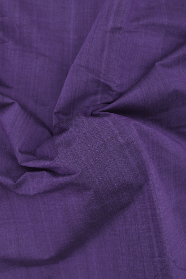 Mangalagiri Cotton Saree In Deep Purple With Contrast Border
