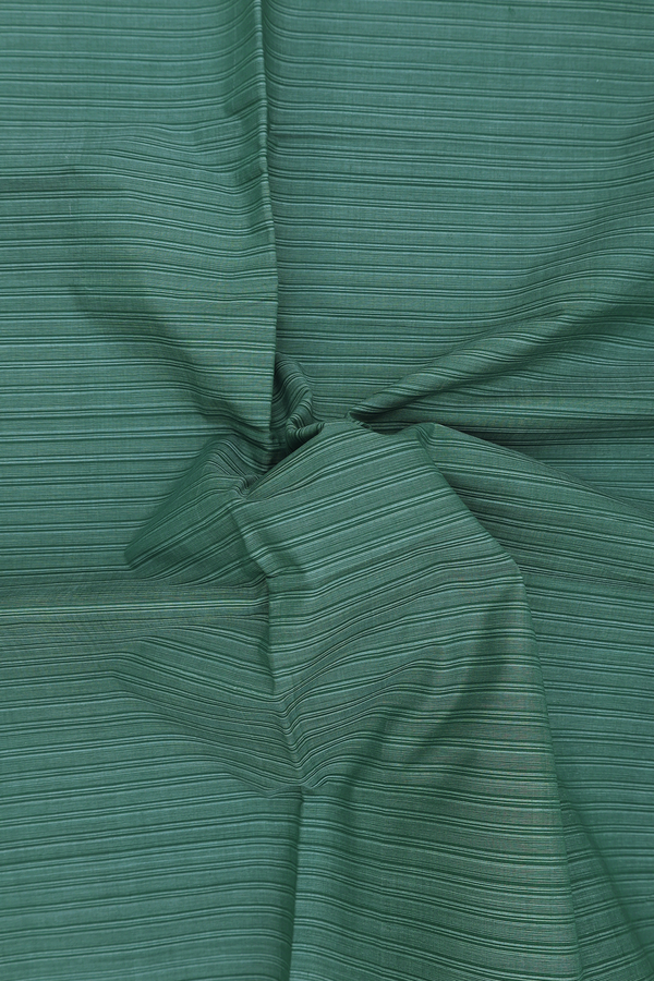 Mangalagiri Cotton Saree In Forest Green With Stripes Design