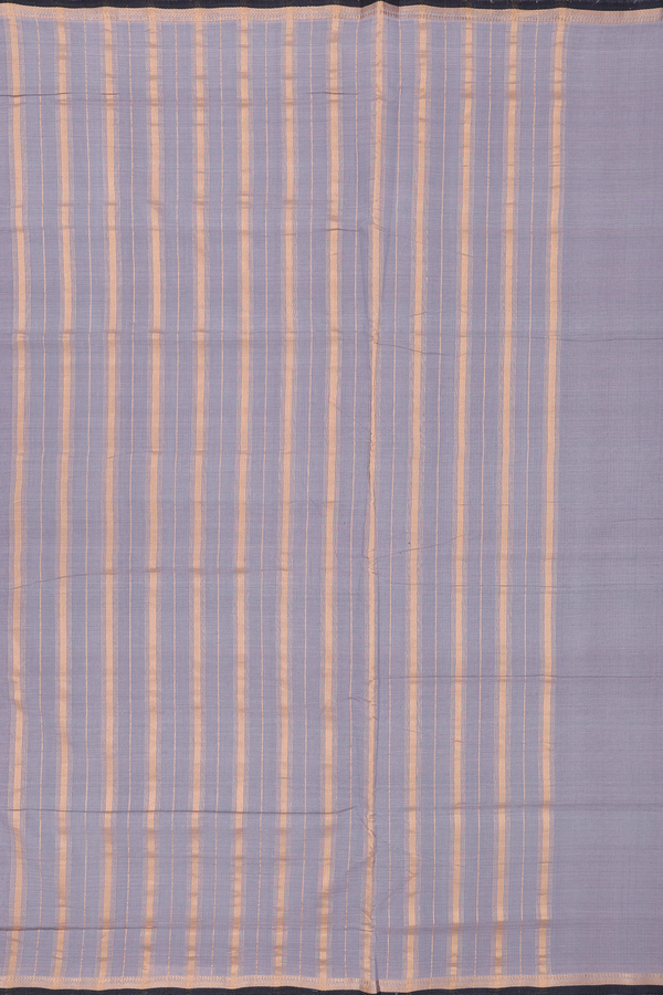 Mangalagiri Cotton Saree In Grey With Zari Border