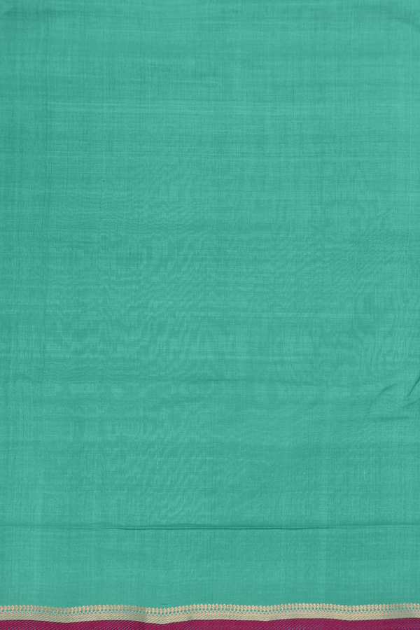 Mangalagiri Cotton Saree In Sea Green Zari Border