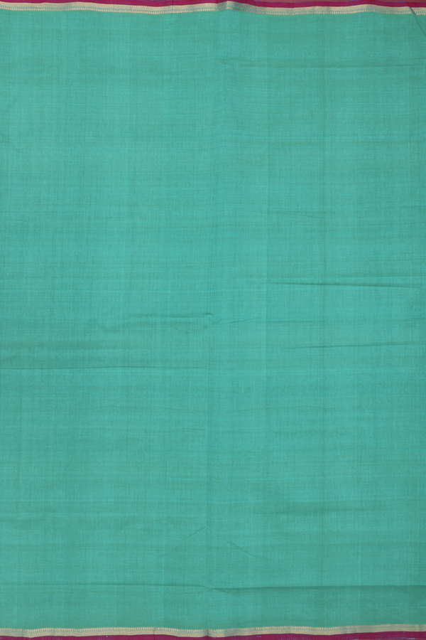 Mangalagiri Cotton Saree In Sea Green Zari Border