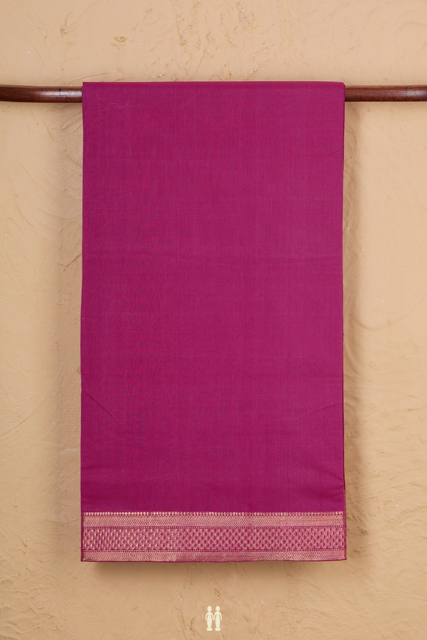 Mangalagiri Cotton Saree In Berry Purple With Zari Border