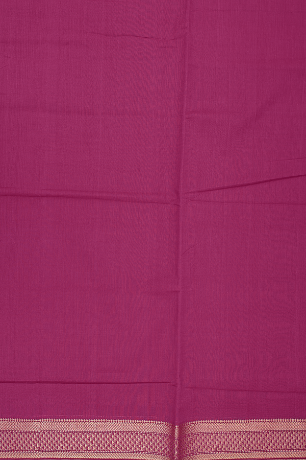 Mangalagiri Cotton Saree In Berry Purple With Zari Border