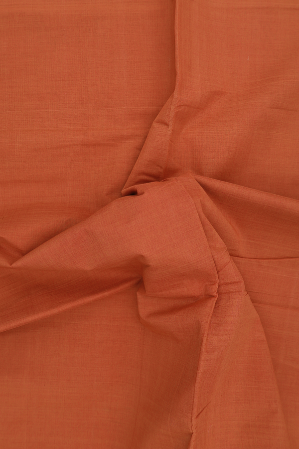 Mangalagiri Cotton Saree In Rust Orange With Contrast Border