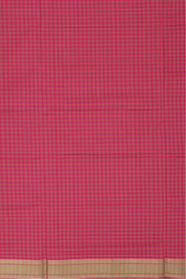 Mangalagiri Cotton Saree In Red With Checks Design