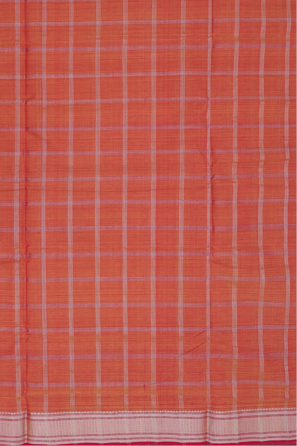 Mangalagiri Cotton Saree In Dual Tone With Checks Design
