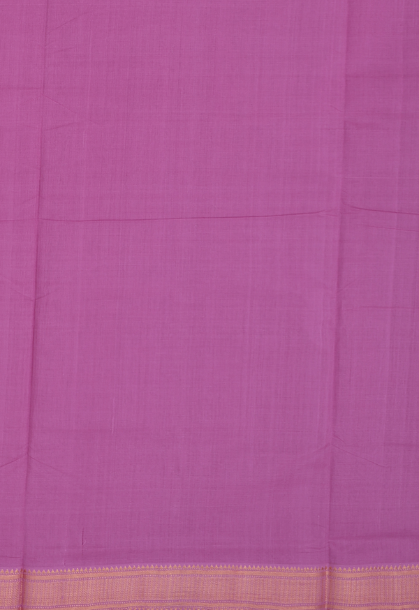 Mangalagiri Cotton Saree In Dusty Purple With Zari Border