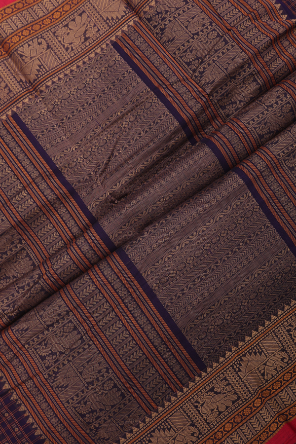 Chettinadu Cotton Saree In Purple With Checks Design