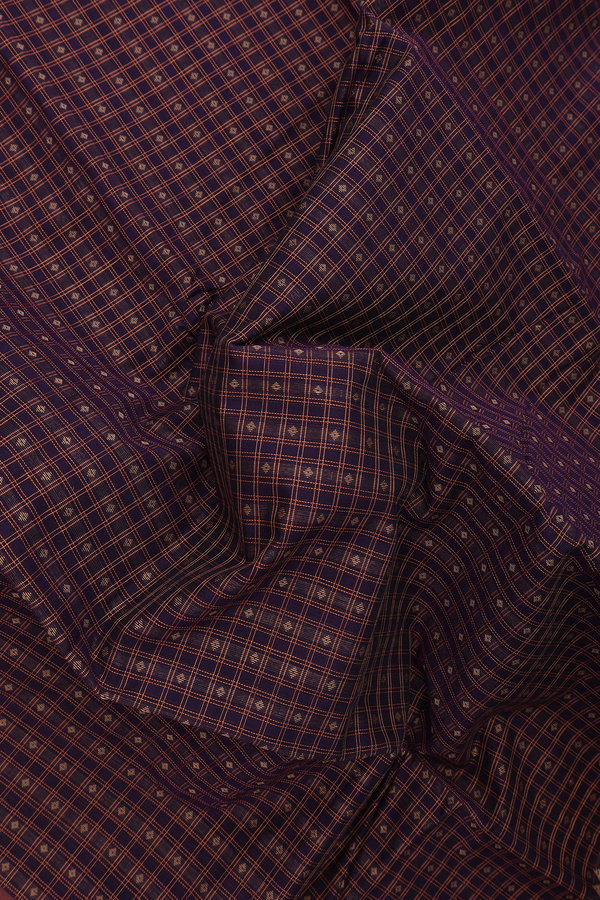 Chettinadu Cotton Saree In Purple With Checks Design