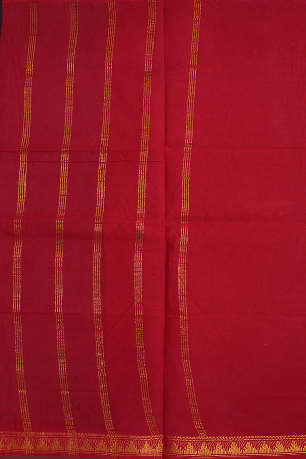 Sungudi Cotton Saree In Cerulean Blue With Floral Design