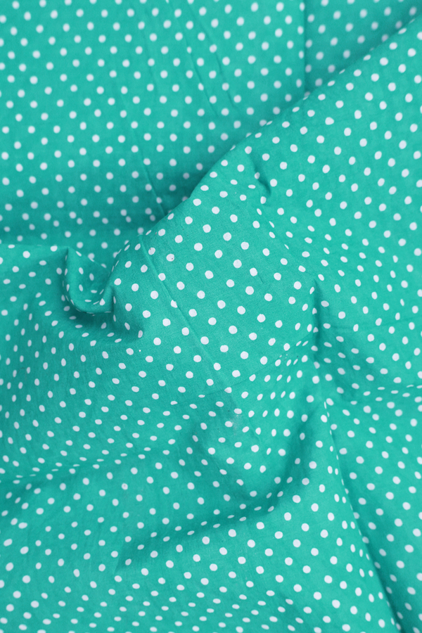 Sungudi Cotton Saree In Light Sea Green With Dots Printed