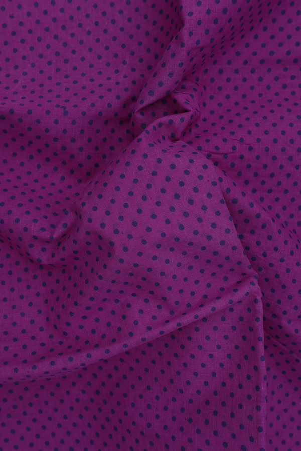 Sungudi Cotton Saree In Grape Purple With Printed Buttis