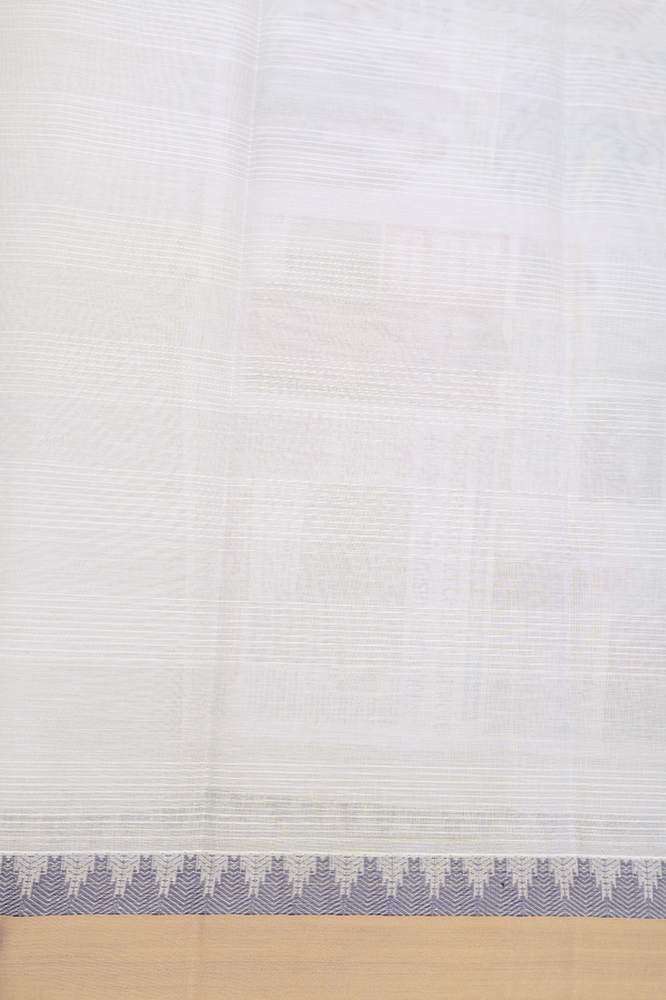 Chettinadu Cotton Saree In Grey With Threadwork Buttas