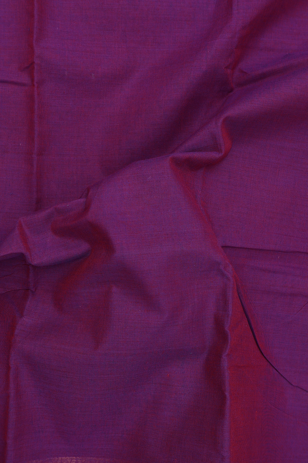 Chettinadu Cotton Saree In Grape Purple With Contrast Border