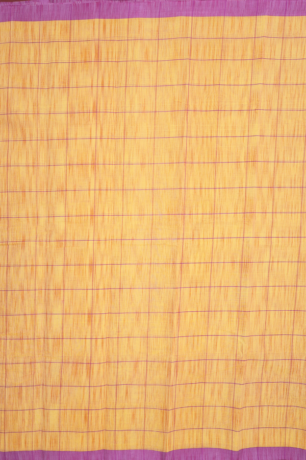 Chettinadu Cotton Saree In Yellow With Checks Design