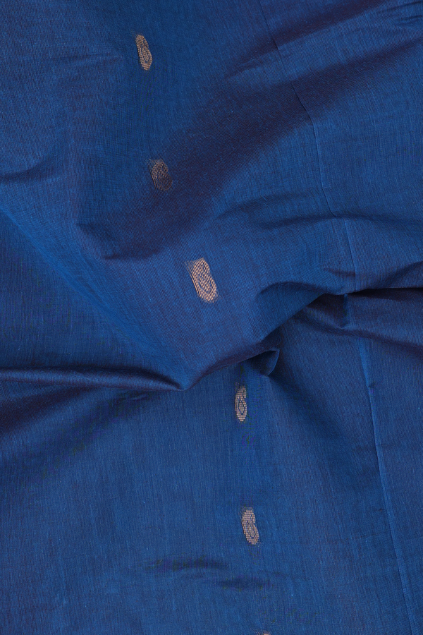 Venkatagiri Cotton Saree In Capri Blue With Paisley Buttas