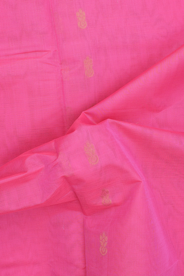 Venkatagiri Cotton Saree In Pink With Floral Buttas
