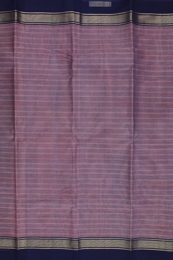 Kanchi Cotton Saree In Dusty Purple With Stripes Design