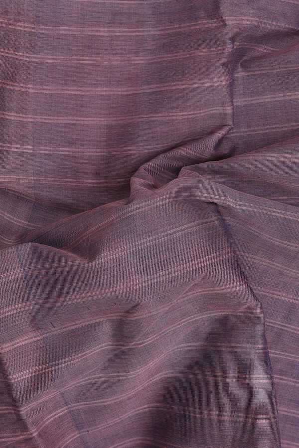 Kanchi Cotton Saree In Dusty Purple With Stripes Design