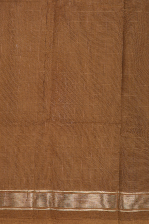 Kanchi Cotton Saree In Brown With Checks Design