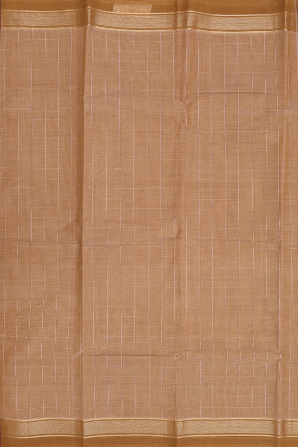 Kanchi Cotton Saree In Brown With Checks Design