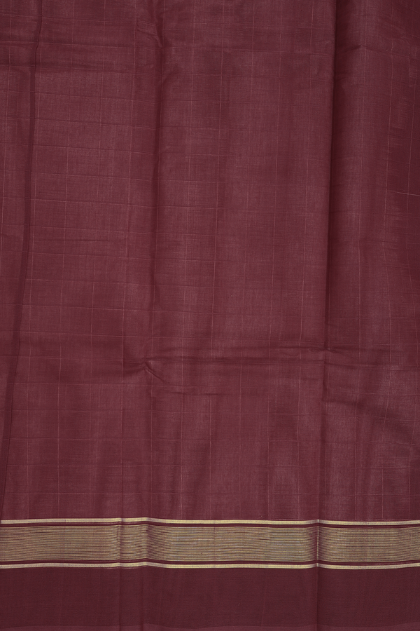 Kanchi Cotton Saree In Dusty Rose With Checks Design