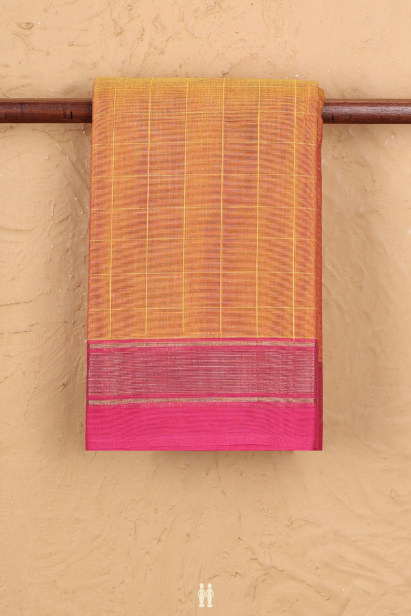 Kanchi Cotton Saree In Dual Tone With Checks Design