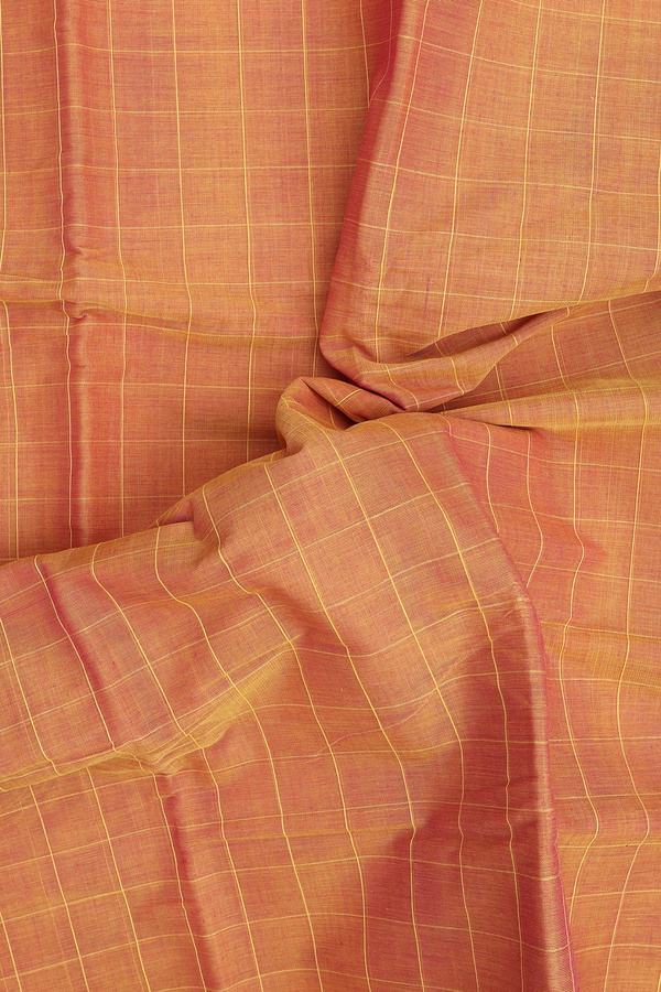 Kanchi Cotton Saree In Dual Tone With Checks Design