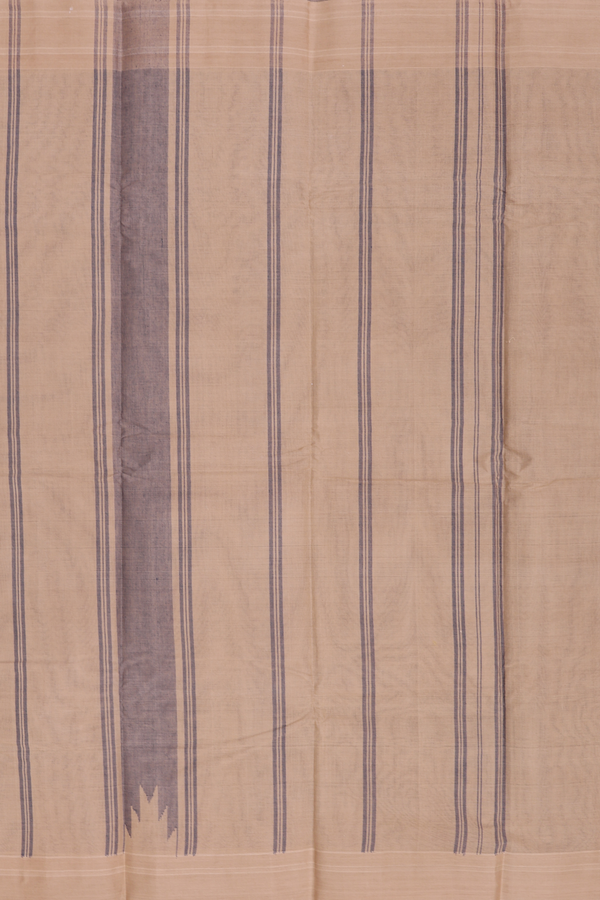 Kanchi Cotton Saree In Plum Purple With Temple Border