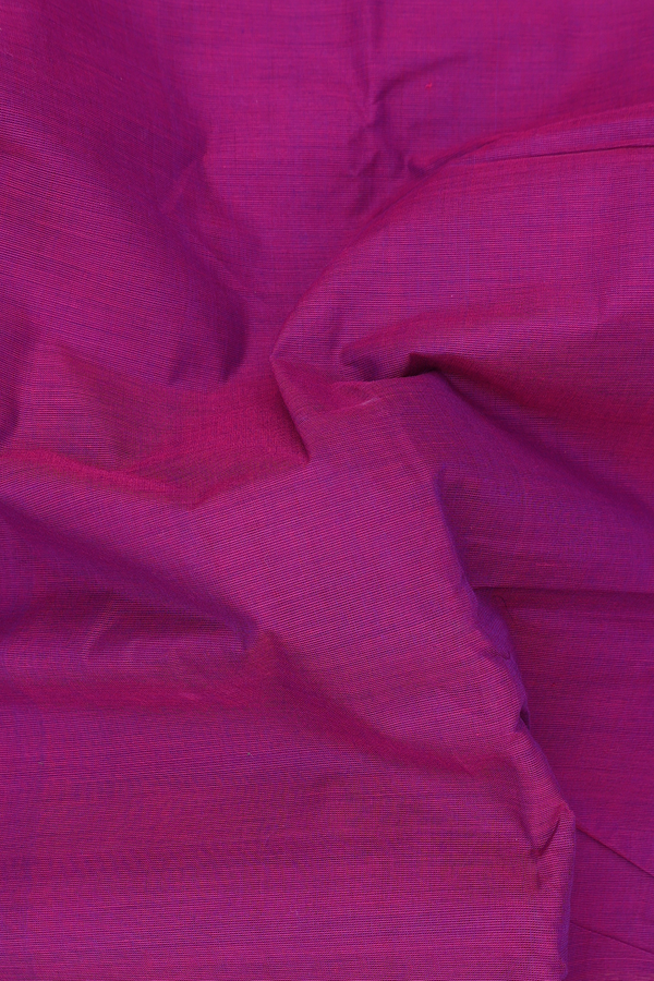 Chettinadu Cotton Saree In Berry Purple With Contrast Border