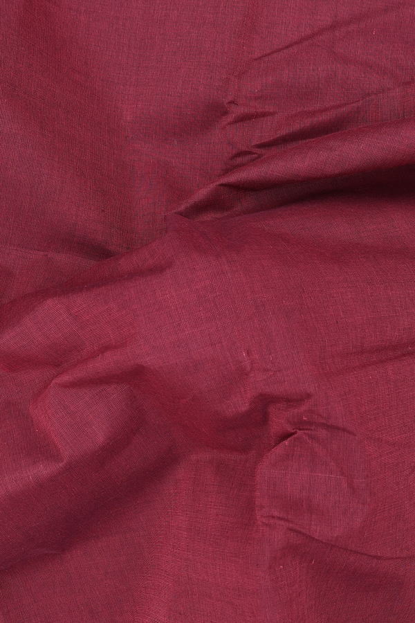 Chettinadu Cotton Saree In Maroon With Contrast Border