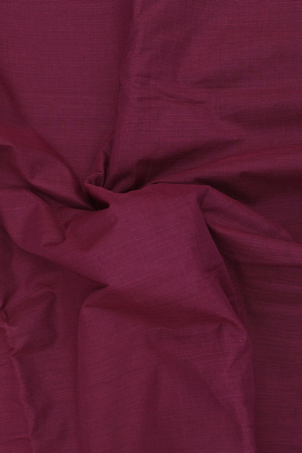 Chettinadu Cotton Saree In Dark Maroon With Peacock Border
