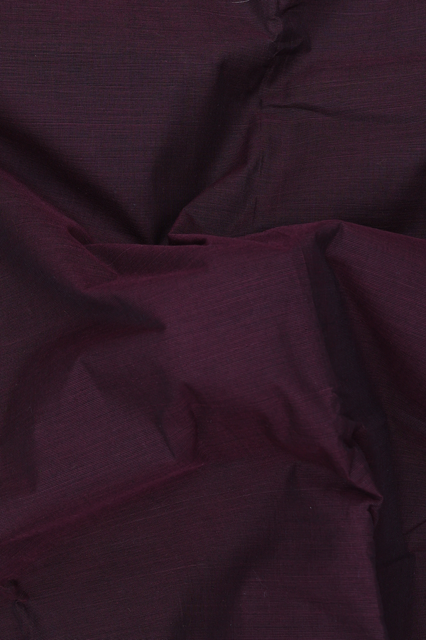 Chettinadu Cotton Saree In Dark Oak Brown With Contrast Border