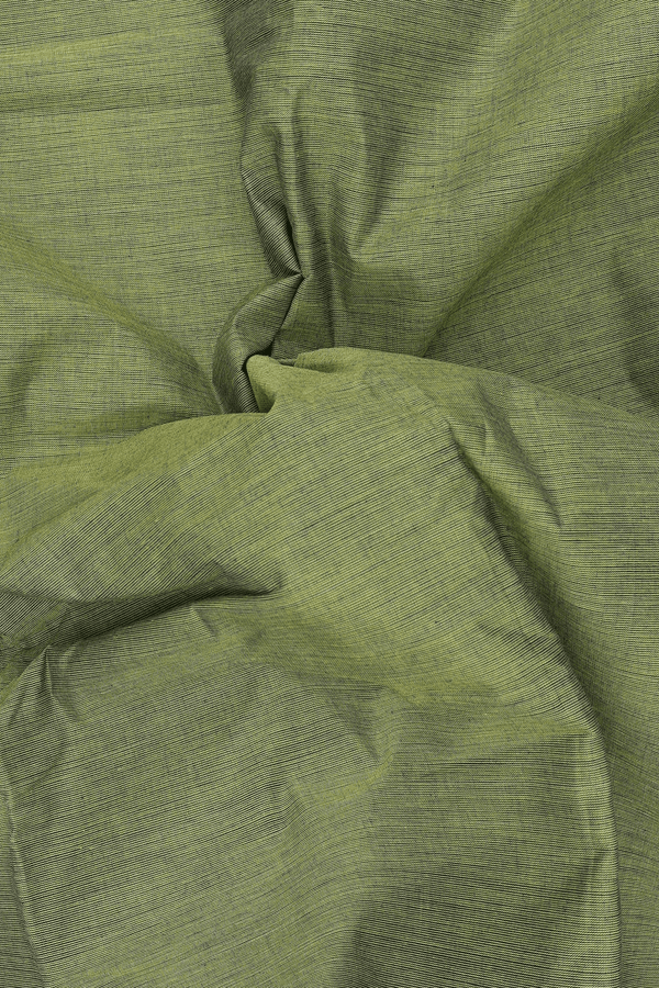 Chettinadu Cotton Saree In Green With Contrast Border