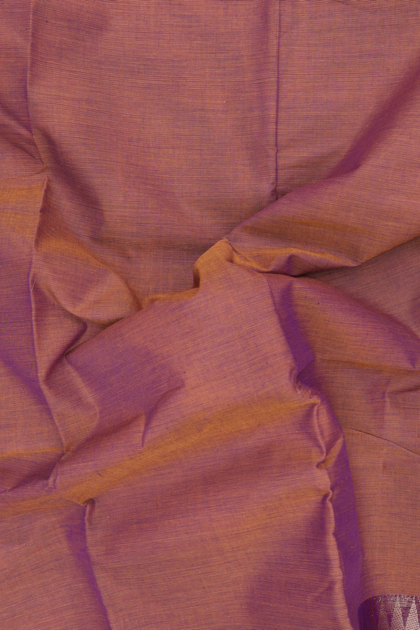 Chettinadu Cotton Saree In Dual Tone With Peacock Border