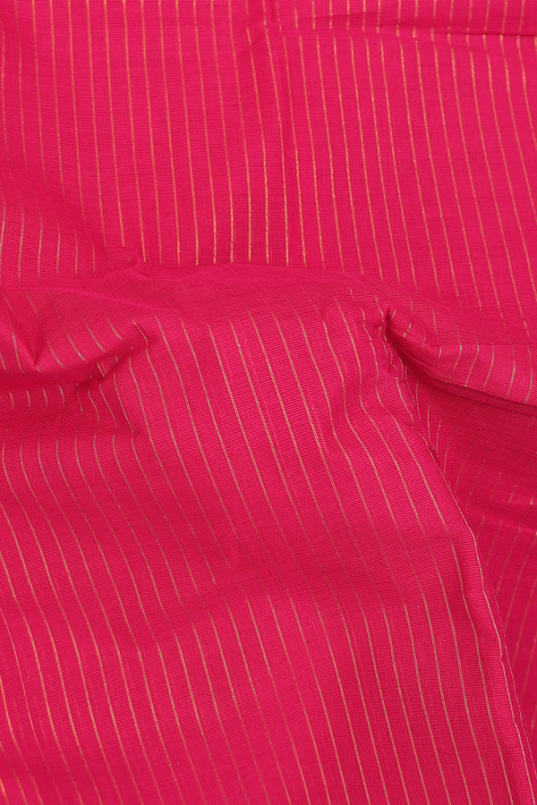 Chettinadu Cotton Saree In Rani Pink With Stripes Design