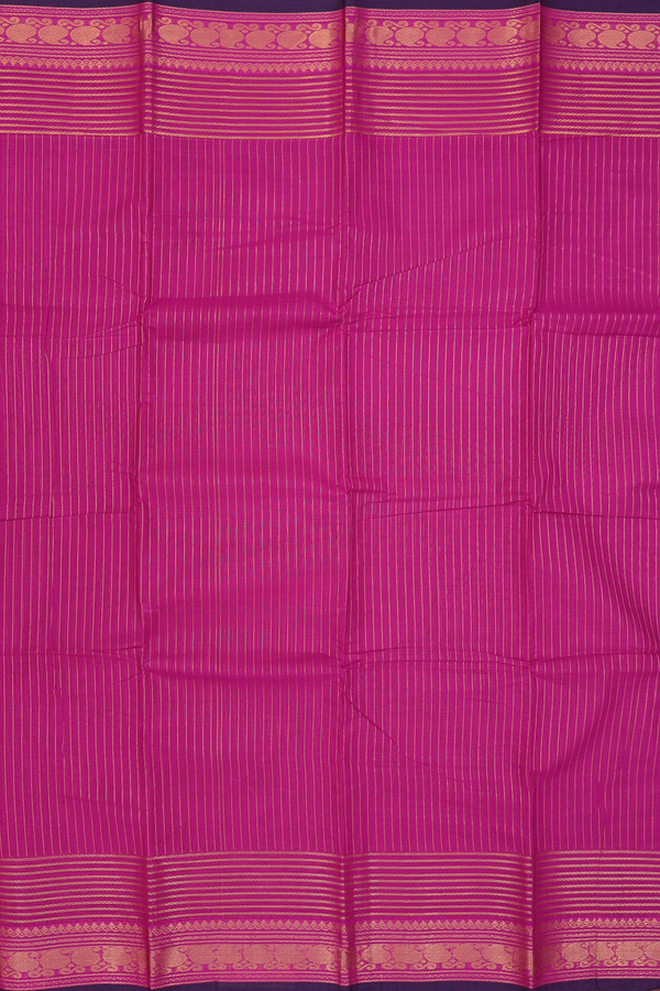 Chettinadu Cotton Saree In Purple With Stripes Design