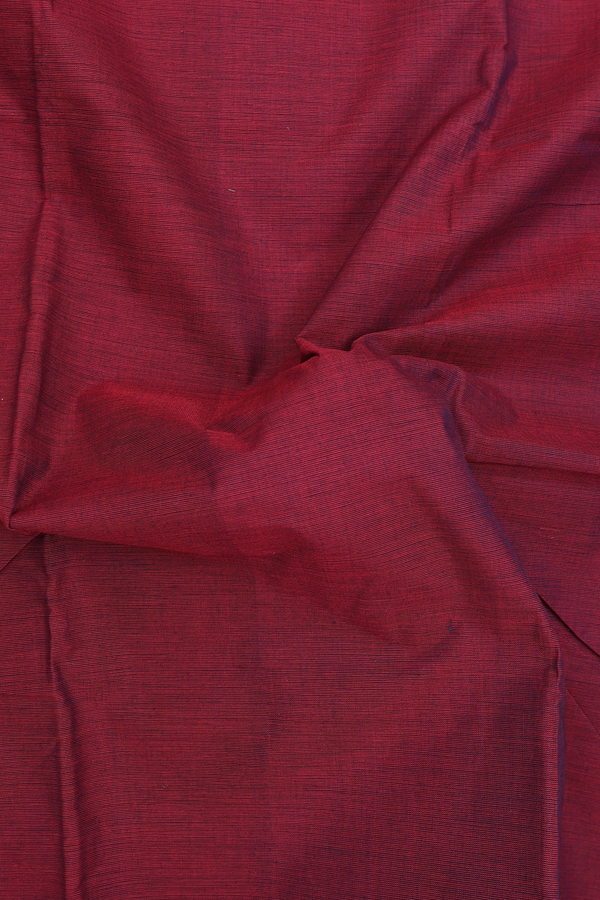Chettinadu Cotton Saree In Red With Peacock Border