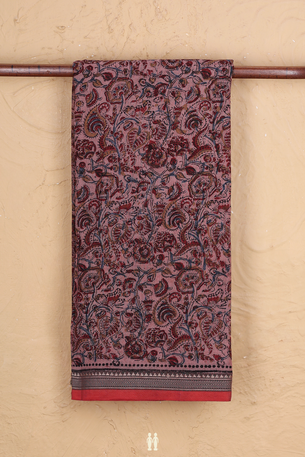 Mangalagiri Cotton Saree In Pink With Floral Printed Design