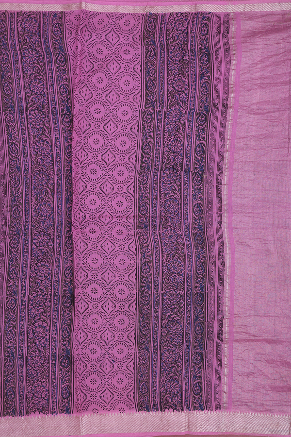 Mangalagiri Cotton Saree In Purple With Printed Design