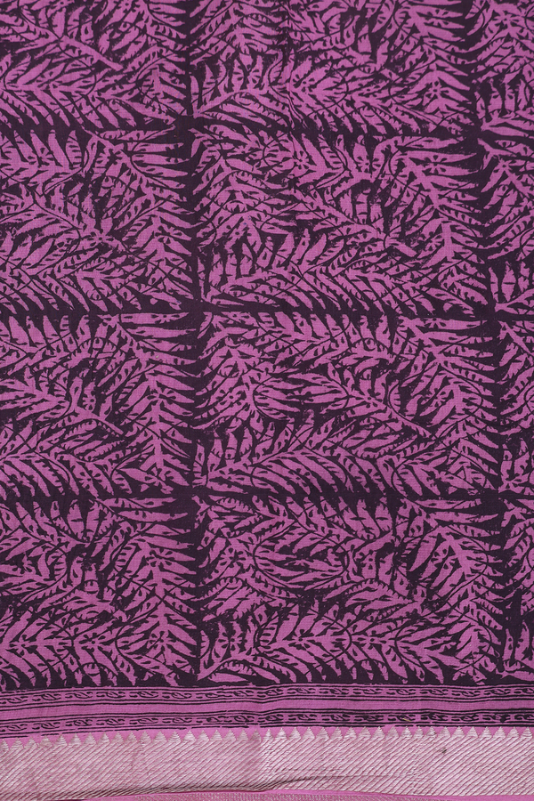 Mangalagiri Cotton Saree In Purple With Printed Design