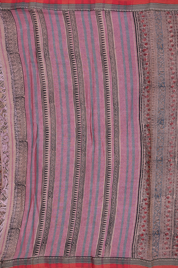 Mangalagiri Cotton Saree In Brown With Floral Printed Design