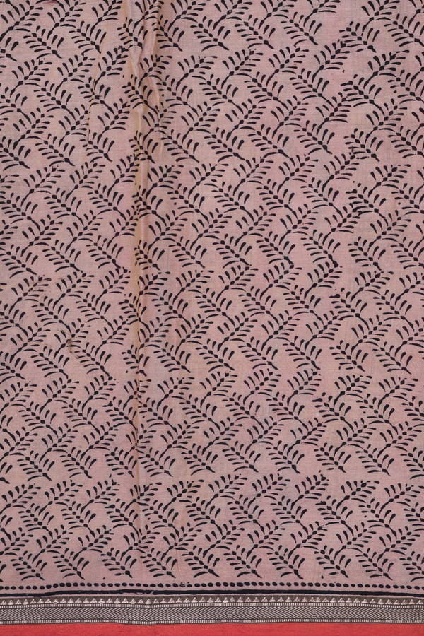 Mangalagiri Cotton Saree In Brown With Floral Printed Design