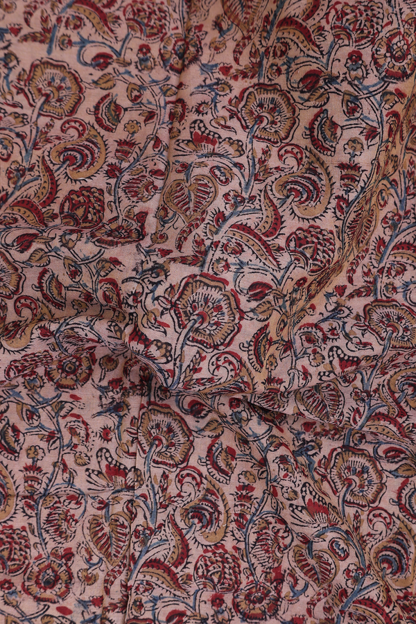 Mangalagiri Cotton Saree In Brown With Floral Printed Design