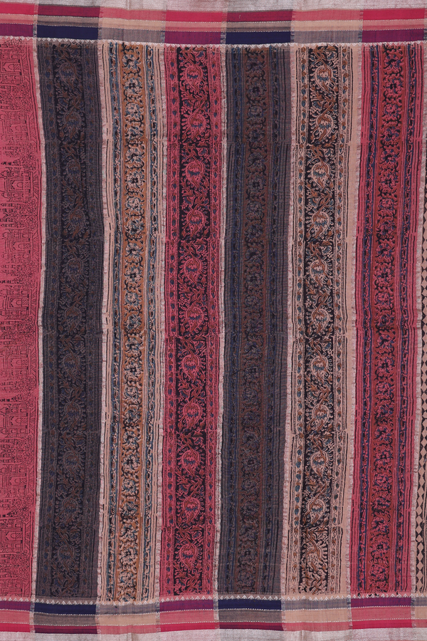 Mangalagiri Cotton Saree In Brown With Paisley Design