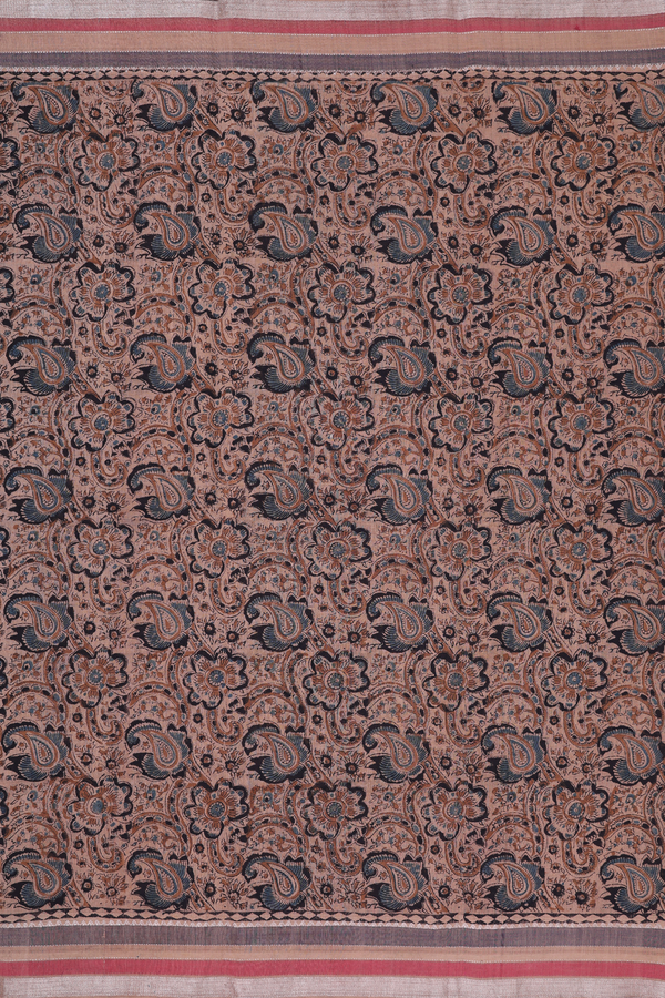 Mangalagiri Cotton Saree In Brown With Paisley Design