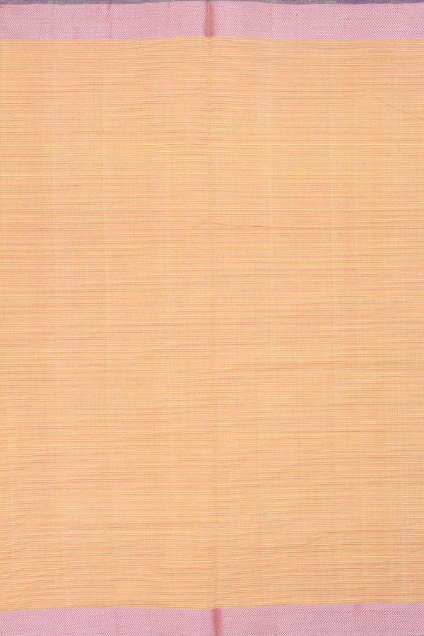 Mangalagiri Cotton Saree In Yellow With Stripes Design