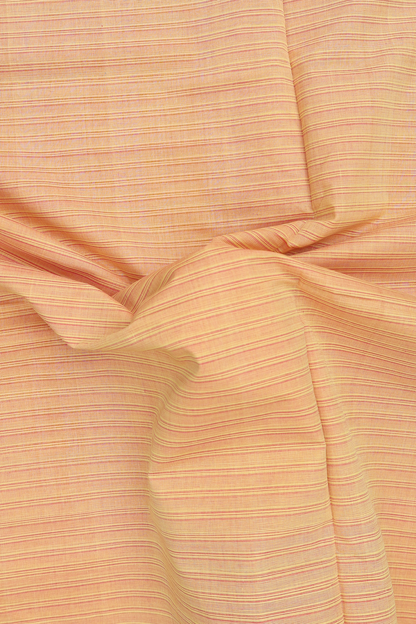 Mangalagiri Cotton Saree In Yellow With Stripes Design
