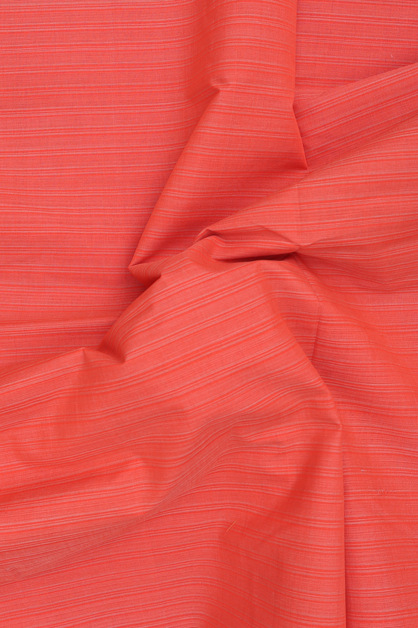 Mangalagiri Cotton Saree In Orange With Stripes Design