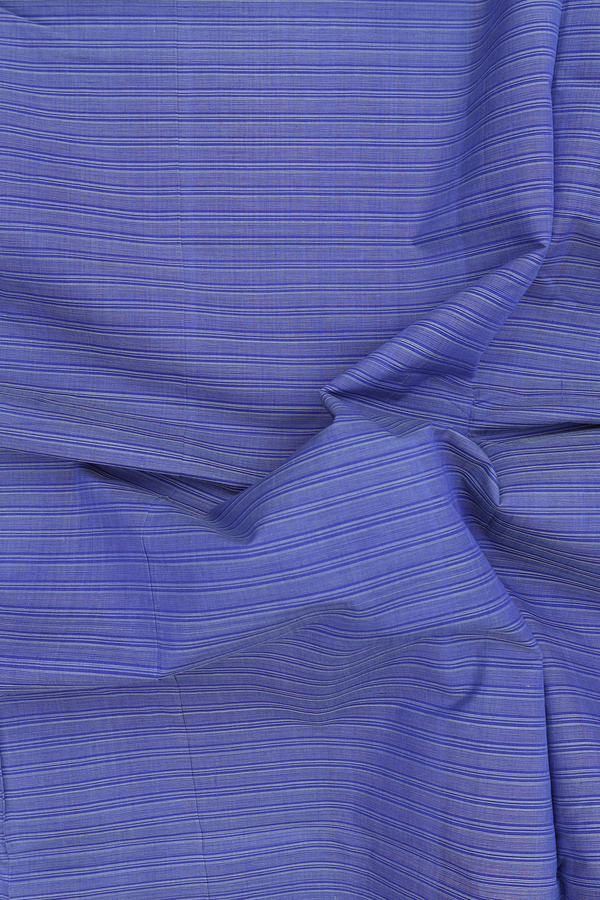 Mangalagiri Cotton Saree In Cornflower Blue With Stripes Design